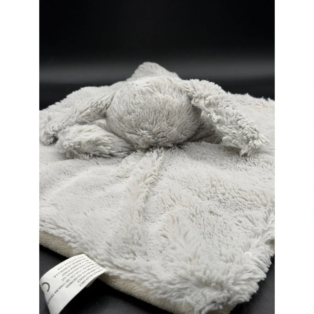 Kelly Toys Grey‎ Bunny Rabbit Plush Security Blanket Lovey Faux Fur Pink Nose